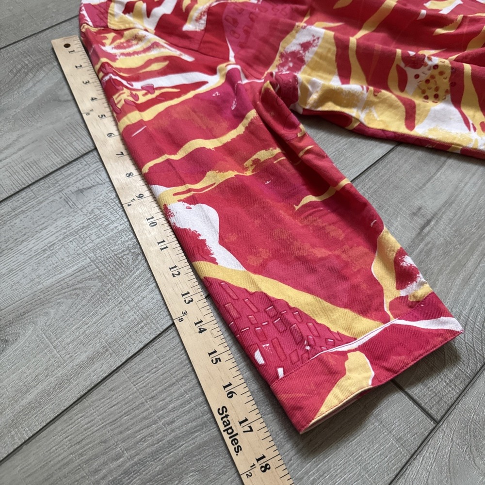 Vtg Choices Womans L 100% Cotton Colorful Button Up Jacket Sequins Red Yellow - Picture 10 of 16